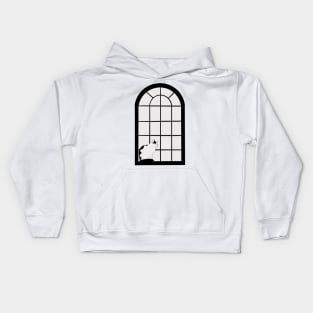 Cat at the window Kids Hoodie